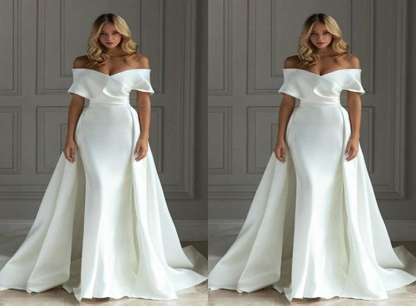 new arrival simple elegant plus size mermaid wedding dresses off shoulder sweep train bridl gowns wedding dress vestido de n6783545, White
new arrival simple elegant plus size mermaid wedding dresses off shoulder sweep train bridl gowns wedding dress vestido de n6783545, White