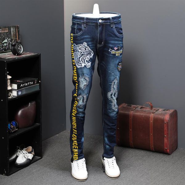 autumn holes patch jeans male elastic tiger head leisure time tide brand designer jeans long pants embroidery printing tide mx2008226l, Blue
autumn holes patch jeans male elastic tiger head leisure time tide brand designer jeans long pants embroidery printing tide mx2008226l, Blue