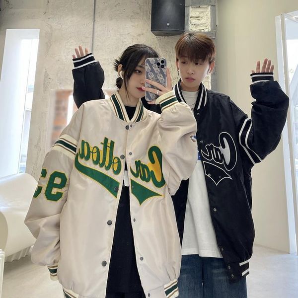 womens jackets retro american fashion brand stitching baseball dress women spring autumn high street loose embroidered couple 230810, Black;brown
womens jackets retro american fashion brand stitching baseball dress women spring autumn high street loose embroidered couple 230810, Black;brown