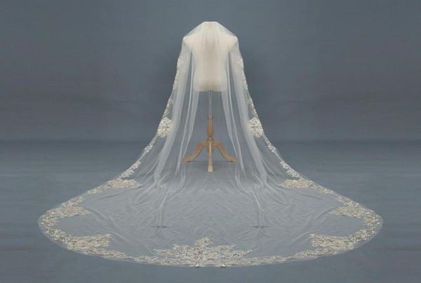 3m long wedding veils cathedral 1t bridal veil accessories lace applique white ivory champagne bride veil with comb56433139417932, Black
3m long wedding veils cathedral 1t bridal veil accessories lace applique white ivory champagne bride veil with comb56433139417932, Black