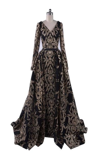 2019 bling sheath prom dresses vneck evening gowns with detachable overskirt split arabic long sleeves ball gown dubai formal gow6236409, Black
2019 bling sheath prom dresses vneck evening gowns with detachable overskirt split arabic long sleeves ball gown dubai formal gow6236409, Black