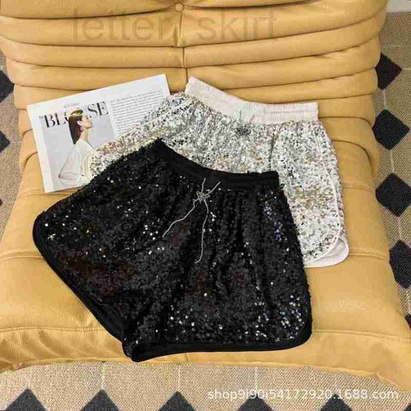 women's pants & designer 23 spring/summer sequin shorts with chain embellishments and elastic straps, high design, fashionable versatil, Black;white
women's pants & designer 23 spring/summer sequin shorts with chain embellishments and elastic straps, high design, fashionable versatil, Black;white