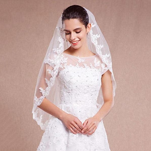 bridal veils white ivory veil onetier fingertip wedding accessories lace applique edge with comb8632145, Black
bridal veils white ivory veil onetier fingertip wedding accessories lace applique edge with comb8632145, Black