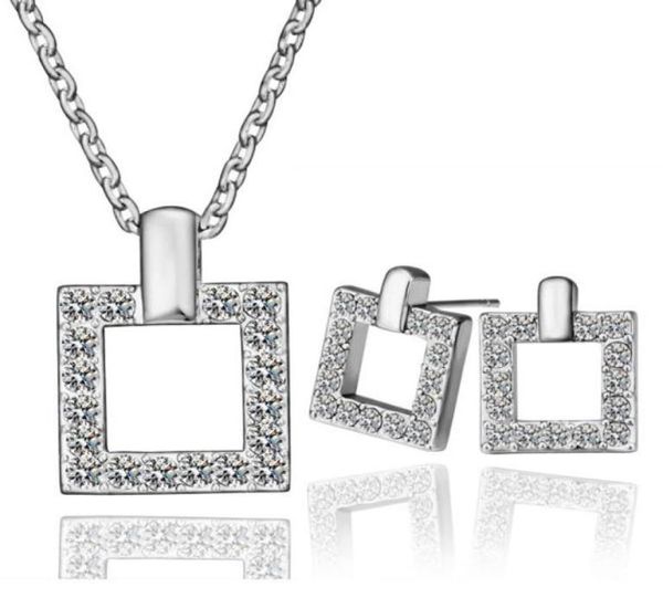 18k platinum plated fashion women square jewelry sets austrian crystal pendant necklaces stud earrings for women4319432, Silver
18k platinum plated fashion women square jewelry sets austrian crystal pendant necklaces stud earrings for women4319432, Silver