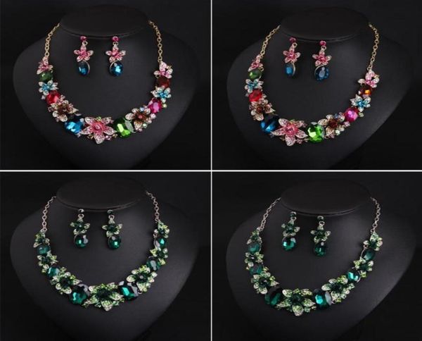 women colorful flowers bridal jewelry sets wedding bib choker chain necklace earrings cocktail party costume crystal jewellery9695217, Silver
women colorful flowers bridal jewelry sets wedding bib choker chain necklace earrings cocktail party costume crystal jewellery9695217, Silver