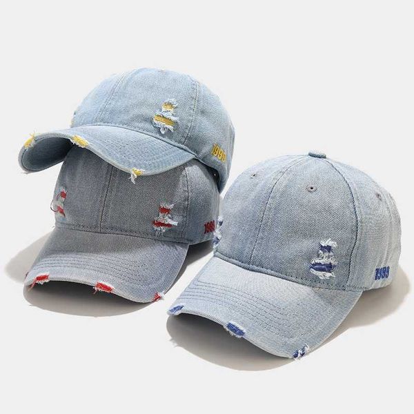 new worn out worn out washed cowboy baseball hat with broken holes 1999 embroidered men's and women's street fashion casual duck t, Blue;gray
new worn out worn out washed cowboy baseball hat with broken holes 1999 embroidered men's and women's street fashion casual duck t, Blue;gray