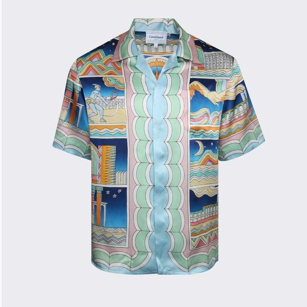 23ss casablanca women and man designer classic silk casual shirt fashion greek mural couple short sleeved shirt loose hawaiian silk short sl, White;black
23ss casablanca women and man designer classic silk casual shirt fashion greek mural couple short sleeved shirt loose hawaiian silk short sl, White;black