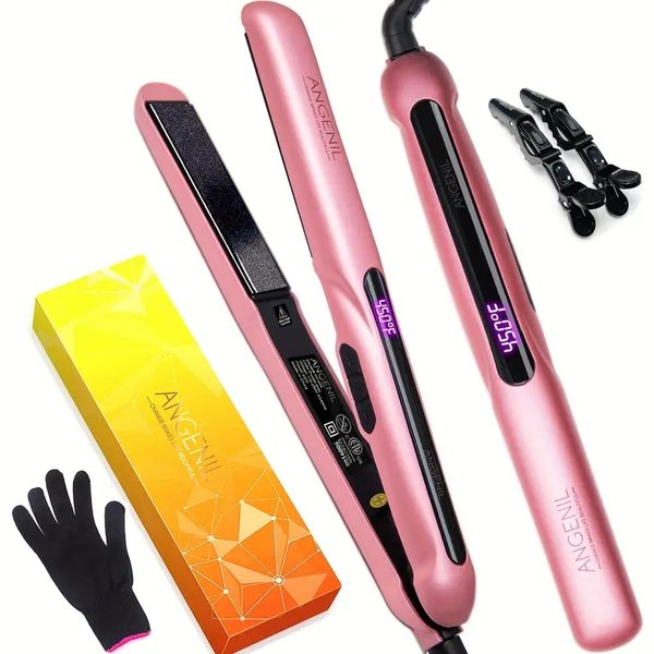 travel hair straightener and curler 2-in-1, professional portable dual voltage ceramic hair straightener, 1 inch straightening styling flat, Black
travel hair straightener and curler 2-in-1, professional portable dual voltage ceramic hair straightener, 1 inch straightening styling flat, Black