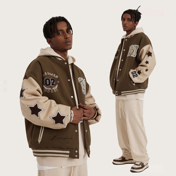mens jackets chenille embroidered baseball letterman varsity jacket for men clothing 230810, Black;brown
mens jackets chenille embroidered baseball letterman varsity jacket for men clothing 230810, Black;brown