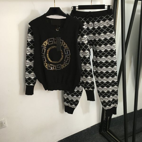 classic rhinestone tracksuits womens knit sweaters pants 3 colors slim sport tracksuit trendy two pieces pants sets, Black
classic rhinestone tracksuits womens knit sweaters pants 3 colors slim sport tracksuit trendy two pieces pants sets, Black