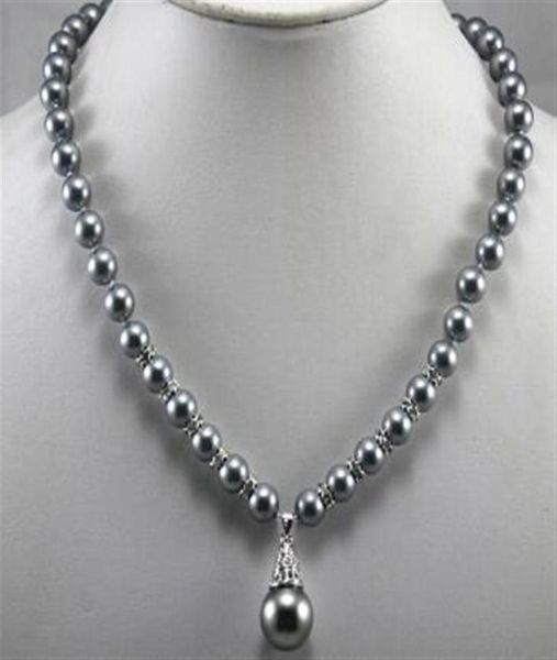 simple design 8mm black shell pearl necklace 12mm shell pearl pendant 004325t1273790, Silver
simple design 8mm black shell pearl necklace 12mm shell pearl pendant 004325t1273790, Silver