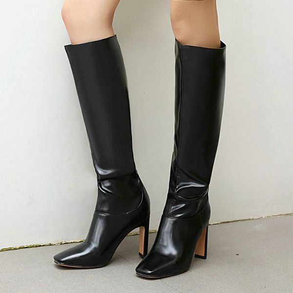 boot boots with microfiber material square toe roots ladies knee length high set on women's shoes autumn winter 230810, Black
boot boots with microfiber material square toe roots ladies knee length high set on women's shoes autumn winter 230810, Black