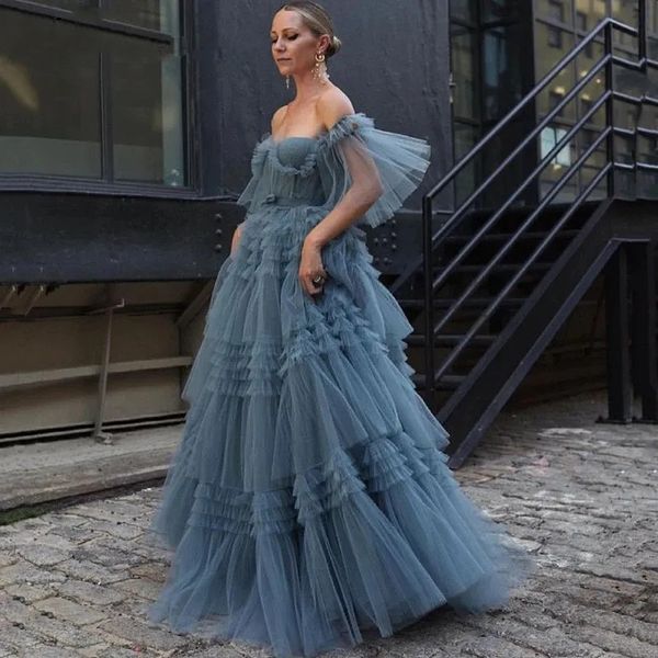 elegant blue evening dresses a-line sweetheart short puffy sleeve tulle formal prom dress off shoulder vestidos de fiesta, Black;red
elegant blue evening dresses a-line sweetheart short puffy sleeve tulle formal prom dress off shoulder vestidos de fiesta, Black;red