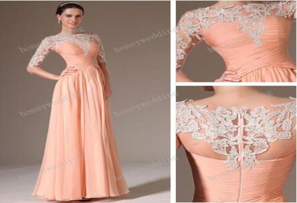 new arrival bridesmaid dresses chiffon lace peach sheath color half sleeve evening gowns sheer bateau neck long honor of maid dres6218164, White;pink
new arrival bridesmaid dresses chiffon lace peach sheath color half sleeve evening gowns sheer bateau neck long honor of maid dres6218164, White;pink