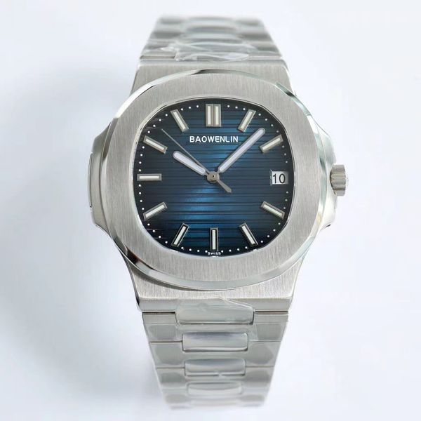 sporty elegance men's watch 5811 wristwatch blue dial luminous pointer circular silver stainless steel 2813 movement watch pp nautilus, Slivery;brown
sporty elegance men's watch 5811 wristwatch blue dial luminous pointer circular silver stainless steel 2813 movement watch pp nautilus, Slivery;brown