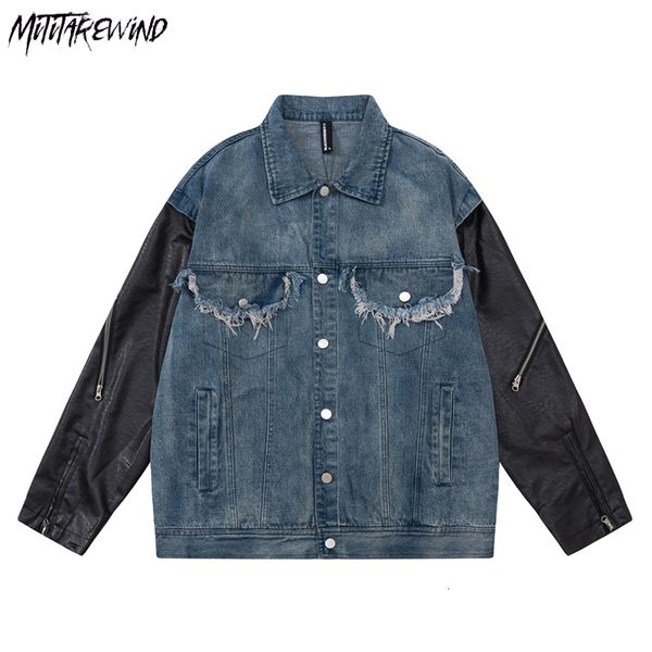 mens jackets vintage patchwork jacket couple long sleeve denim casual loose oversized jeans streetwear single breasted harajuku coats 230810, Black;brown
mens jackets vintage patchwork jacket couple long sleeve denim casual loose oversized jeans streetwear single breasted harajuku coats 230810, Black;brown