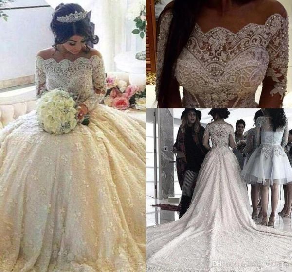 2019 saudi arabic vintage lace aline wedding dress dubai off shoulders long sleeves bridal gown custom made plus size2019419, White
2019 saudi arabic vintage lace aline wedding dress dubai off shoulders long sleeves bridal gown custom made plus size2019419, White
