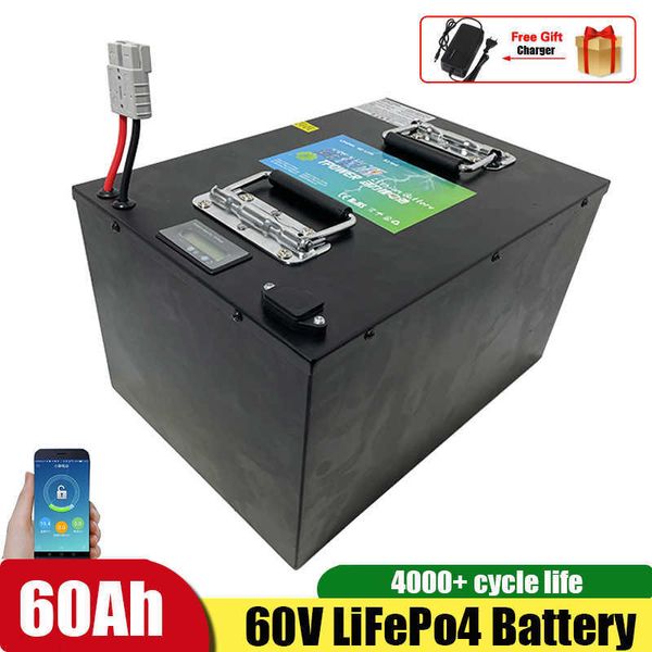 Image of 60V 60Ah LiFepo4 Lithium Batetry For Motorcycle Scooter Electric Rickshaw Lead Acid Replacement +10A Charger