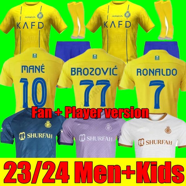 23 24 al nassr fc soccer jerseys ronaldo 2023 2024 home yellow away mane cr7 gonzalo martinez talisca women fans player version men kids kit, Black;yellow
23 24 al nassr fc soccer jerseys ronaldo 2023 2024 home yellow away mane cr7 gonzalo martinez talisca women fans player version men kids kit, Black;yellow