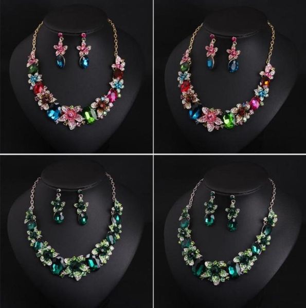 women colorful flowers bridal jewelry sets wedding bib choker chain necklace earrings cocktail party costume crystal jewellery7797883, Silver 
women colorful flowers bridal jewelry sets wedding bib choker chain necklace earrings cocktail party costume crystal jewellery7797883, Silver