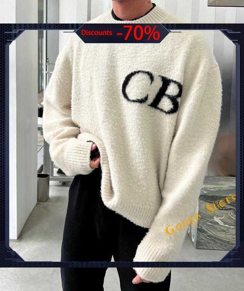 men's sweaters letter jacquard oversize sweatshirts men women o-neck cole buxton knit sweater, White;black
men's sweaters letter jacquard oversize sweatshirts men women o-neck cole buxton knit sweater, White;black