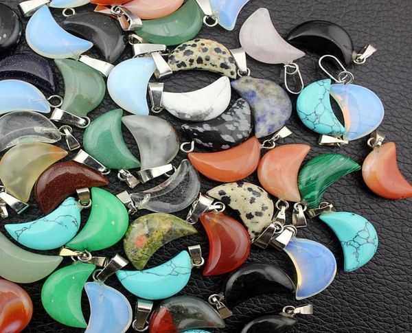 whole 50pcslot trendy assorted natural stone mixed moonstone turquoise stones moon shaped charms pendants for jewelry making 8308724, Bronze;silver
whole 50pcslot trendy assorted natural stone mixed moonstone turquoise stones moon shaped charms pendants for jewelry making 8308724, Bronze;silver