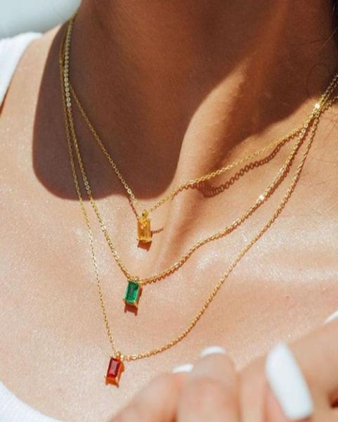 pendant necklaces ins simple square zircon necklace retro emerald titanium steel goldplated clavicle chain wild3432575, Silver
pendant necklaces ins simple square zircon necklace retro emerald titanium steel goldplated clavicle chain wild3432575, Silver