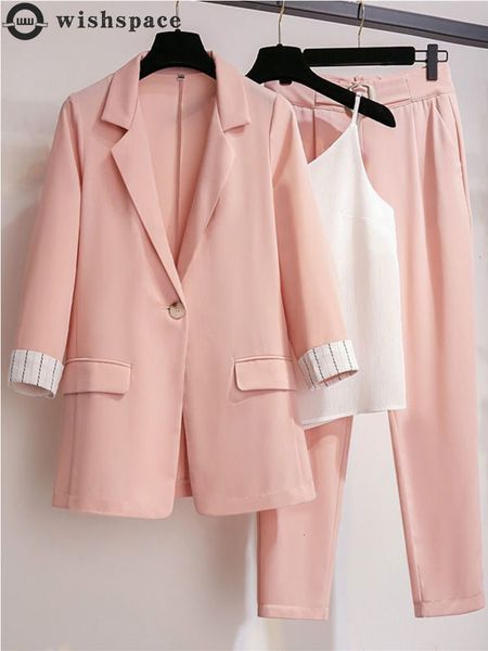 women's two piece pants spring plus size korean elegant women's suit female blazer leisure pants tweed suit jacket three piece jac, White
women's two piece pants spring plus size korean elegant women's suit female blazer leisure pants tweed suit jacket three piece jac, White