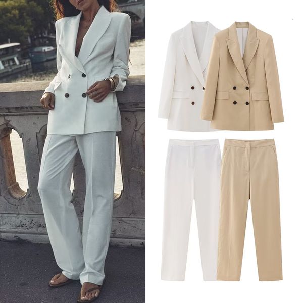 women's two piece pants traf autumn pants sets fashion suits chic slim women two-piece set blazer straight leisure party youth 2-piece, White
women's two piece pants traf autumn pants sets fashion suits chic slim women two-piece set blazer straight leisure party youth 2-piece, White