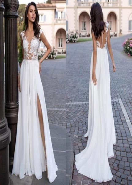 summer beach boho wedding gowns jewel neck lace appliques cap sleeve bridal dress side slit sweep train chiffon a line robes 6483618, White
summer beach boho wedding gowns jewel neck lace appliques cap sleeve bridal dress side slit sweep train chiffon a line robes 6483618, White