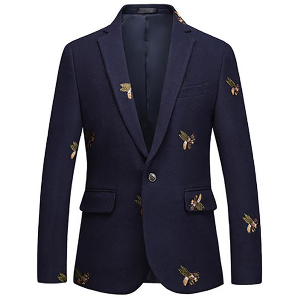 bees blazer men fashion wedding prom blazers single button for male stylish suit jacket257t, White;black
bees blazer men fashion wedding prom blazers single button for male stylish suit jacket257t, White;black