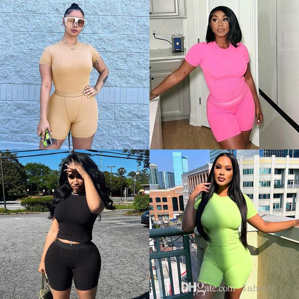 2023 summer sporty tracksuit women knit two piece set bodycon short sleeve o neck t shirt gym fitness shorts sets girls 2pcs suit clothing, Gray
2023 summer sporty tracksuit women knit two piece set bodycon short sleeve o neck t shirt gym fitness shorts sets girls 2pcs suit clothing, Gray