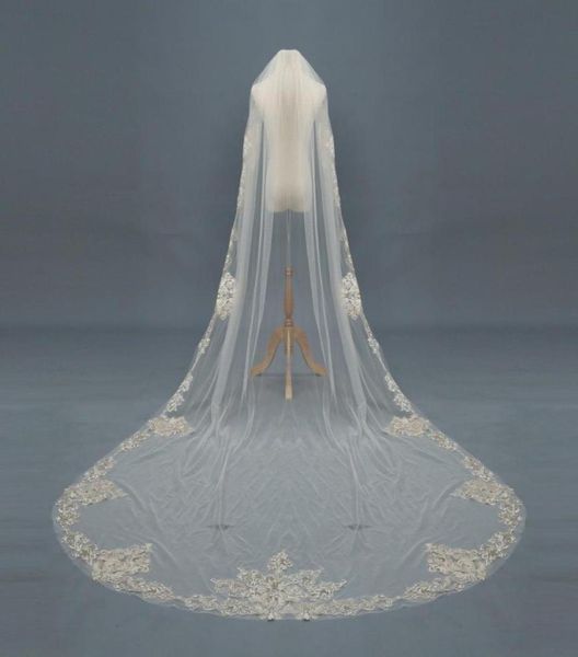 3m long wedding veils cathedral 1t bridal veil accessories lace applique white ivory champagne bride veil with comb56433138606618, Black
3m long wedding veils cathedral 1t bridal veil accessories lace applique white ivory champagne bride veil with comb56433138606618, Black