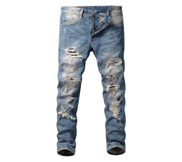 men039s jeans american street fashion men retro blue slim fit ripped painted designer hip hop denim punk pants3219487
men039s jeans american street fashion men retro blue slim fit ripped painted designer hip hop denim punk pants3219487