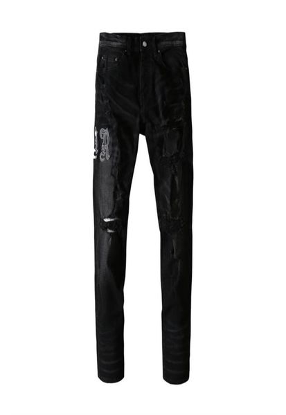 mens jeans black letters pasted with leather holes damaged thin in europe and america8864876, Blue
mens jeans black letters pasted with leather holes damaged thin in europe and america8864876, Blue