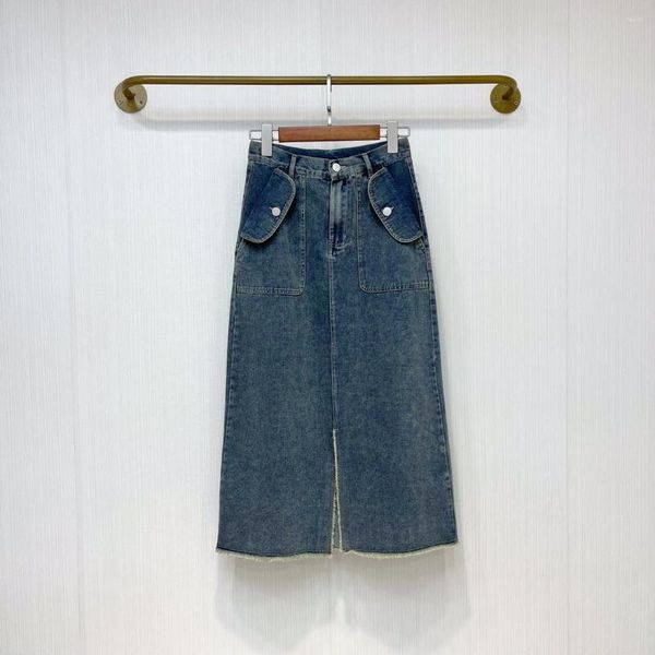 skirts vintage high-waisted a-line straight denim half skirt four seasons style front slit design, Black
skirts vintage high-waisted a-line straight denim half skirt four seasons style front slit design, Black