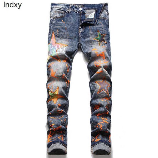 paint printed men's jeans spring casual stretch slim embroidery pants pantalones para hombre vaqueros, Blue
paint printed men's jeans spring casual stretch slim embroidery pants pantalones para hombre vaqueros, Blue