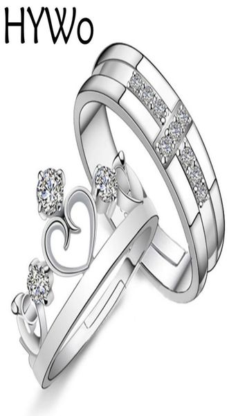 hywo brands 1 pair silver plated prince princess crown cz crystal promise ring set pair for lovers couple rings for women men1014974
hywo brands 1 pair silver plated prince princess crown cz crystal promise ring set pair for lovers couple rings for women men1014974