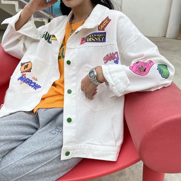 womens jackets hikigawa spring long sleeve women jacket casual chic fashion letter print turn down collar roupas femininas 230810, Black;brown
womens jackets hikigawa spring long sleeve women jacket casual chic fashion letter print turn down collar roupas femininas 230810, Black;brown