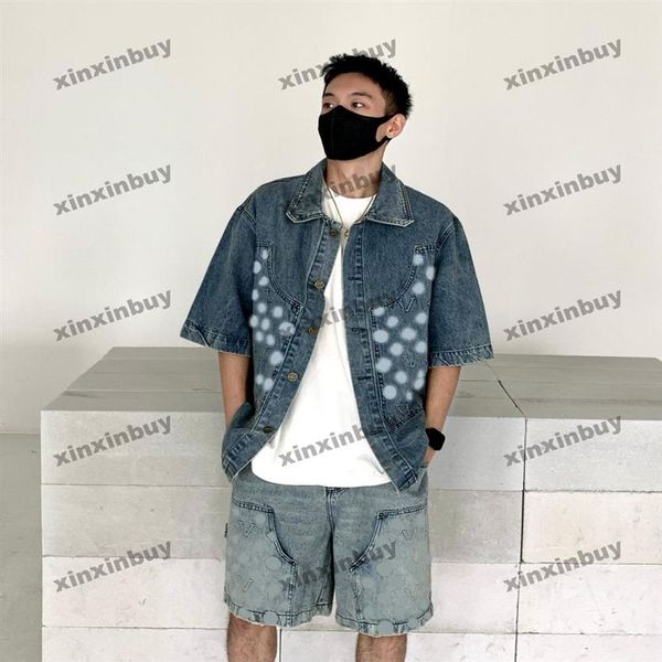 xinxinbuy men designer tee t shirt 23ss emboss letter fabric denim shirt short sleeve cotton women white black blue xs-2xl217s, Black;brown
xinxinbuy men designer tee t shirt 23ss emboss letter fabric denim shirt short sleeve cotton women white black blue xs-2xl217s, Black;brown