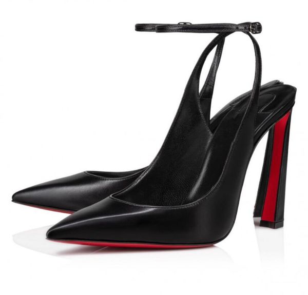 pointed toe women wedding dress pump sandal reds sole shoes condora strap sling back block heeled 100mm strappy pumps with box eu35-43, Black
pointed toe women wedding dress pump sandal reds sole shoes condora strap sling back block heeled 100mm strappy pumps with box eu35-43, Black