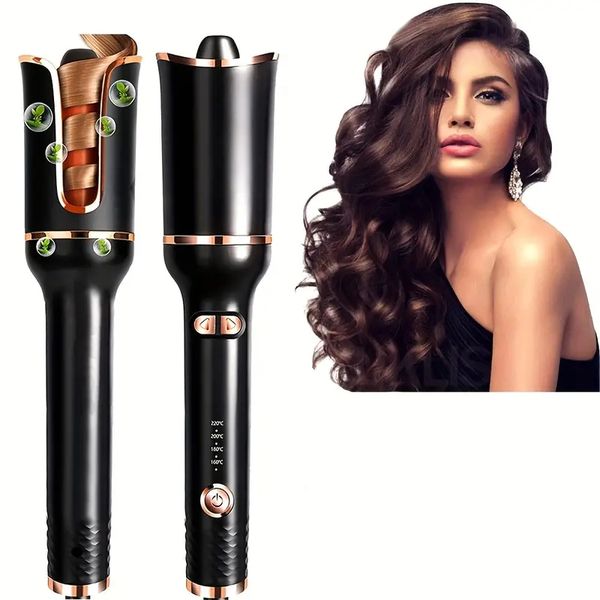 automatic hair curler, ceramic ionic barrel automatic hair curling iron, auto curling wand with 1" large rotating barrel & 4 temps & 3, Black
automatic hair curler, ceramic ionic barrel automatic hair curling iron, auto curling wand with 1" large rotating barrel & 4 temps & 3, Black
