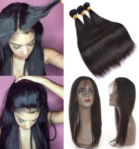 360 full lace frontal closure with 3 bundles brazilian virgin hair weaves straight 8a peruvian indian malaysian remy human hair7170686, Black;brown
360 full lace frontal closure with 3 bundles brazilian virgin hair weaves straight 8a peruvian indian malaysian remy human hair7170686, Black;brown