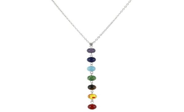 simple style 7 chakra multicolor natural stone beads pendant necklace long chain for women sliver color charm collier collares yog5495622, Silver
simple style 7 chakra multicolor natural stone beads pendant necklace long chain for women sliver color charm collier collares yog5495622, Silver