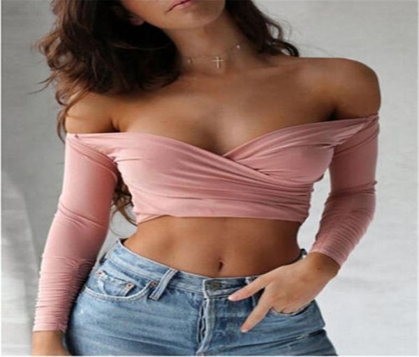 women deep v neck cross long sleeve lady girl crop off the shoulder t shirt summer women clothing5978296, White
women deep v neck cross long sleeve lady girl crop off the shoulder t shirt summer women clothing5978296, White