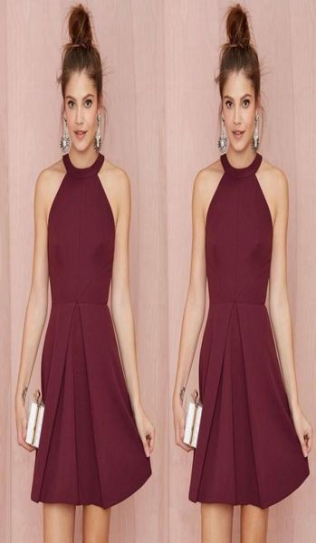 short cocktail party dresses 2017 halter backless burgundy a line above knee length prom homecoming gowns custom made women f8798322, Black
short cocktail party dresses 2017 halter backless burgundy a line above knee length prom homecoming gowns custom made women f8798322, Black