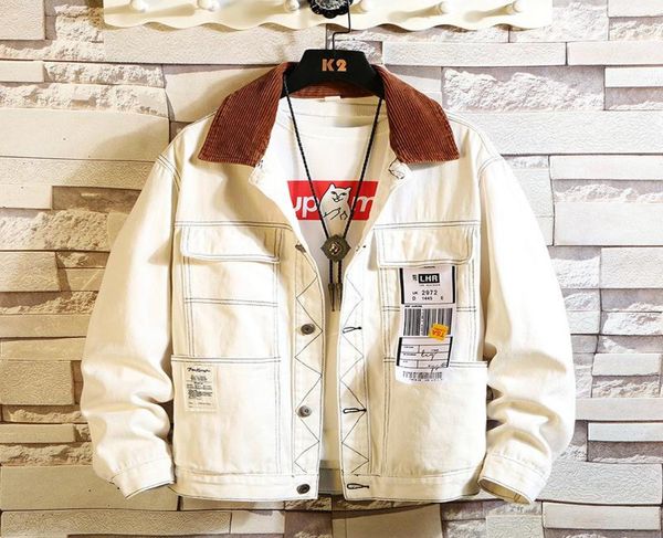 3447 black white hip hop coat for men harajuku streetwear denim jacket men m5xl denim jeans jacket homme loose bomber4585351, Black;brown
3447 black white hip hop coat for men harajuku streetwear denim jacket men m5xl denim jeans jacket homme loose bomber4585351, Black;brown
