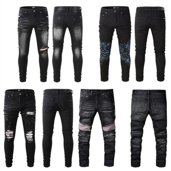stretch holes distressed jeans designer jeans skinny ripped destroyed slim fit hip hop pants with for men denim pant biker motorcy290v, Blue
stretch holes distressed jeans designer jeans skinny ripped destroyed slim fit hip hop pants with for men denim pant biker motorcy290v, Blue