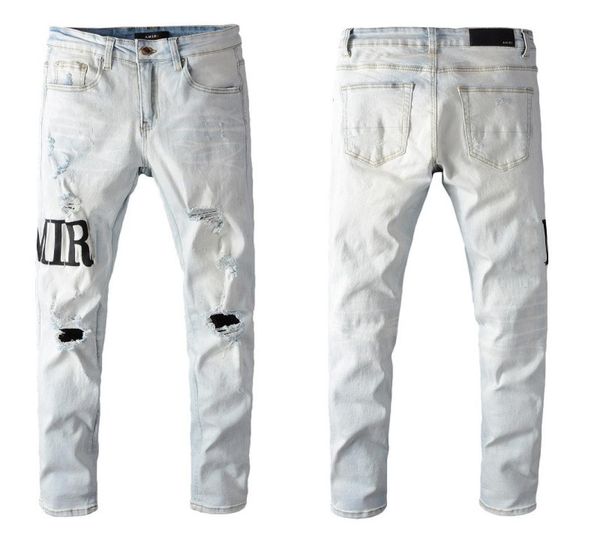 pop luxury brand designer mens jeans casual letter printed white color jean ripped holes skinny motorcycle denim pants5718265, Blue
pop luxury brand designer mens jeans casual letter printed white color jean ripped holes skinny motorcycle denim pants5718265, Blue