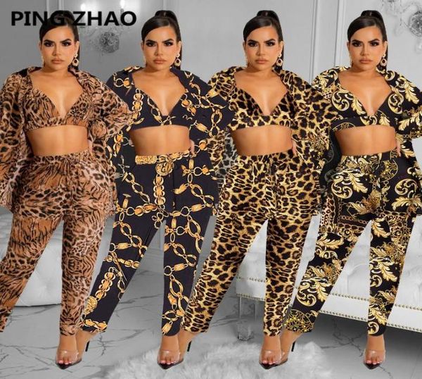 women039s two piece pants leopard chain print 3 sets bra long sleeve shirt coat and fashion autumn clothing suits4947566, White
women039s two piece pants leopard chain print 3 sets bra long sleeve shirt coat and fashion autumn clothing suits4947566, White